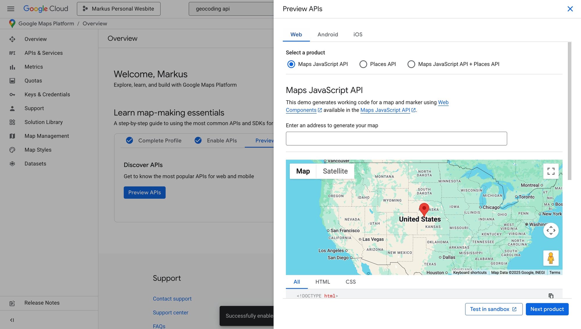Configure Google Maps JavaScriptSDK