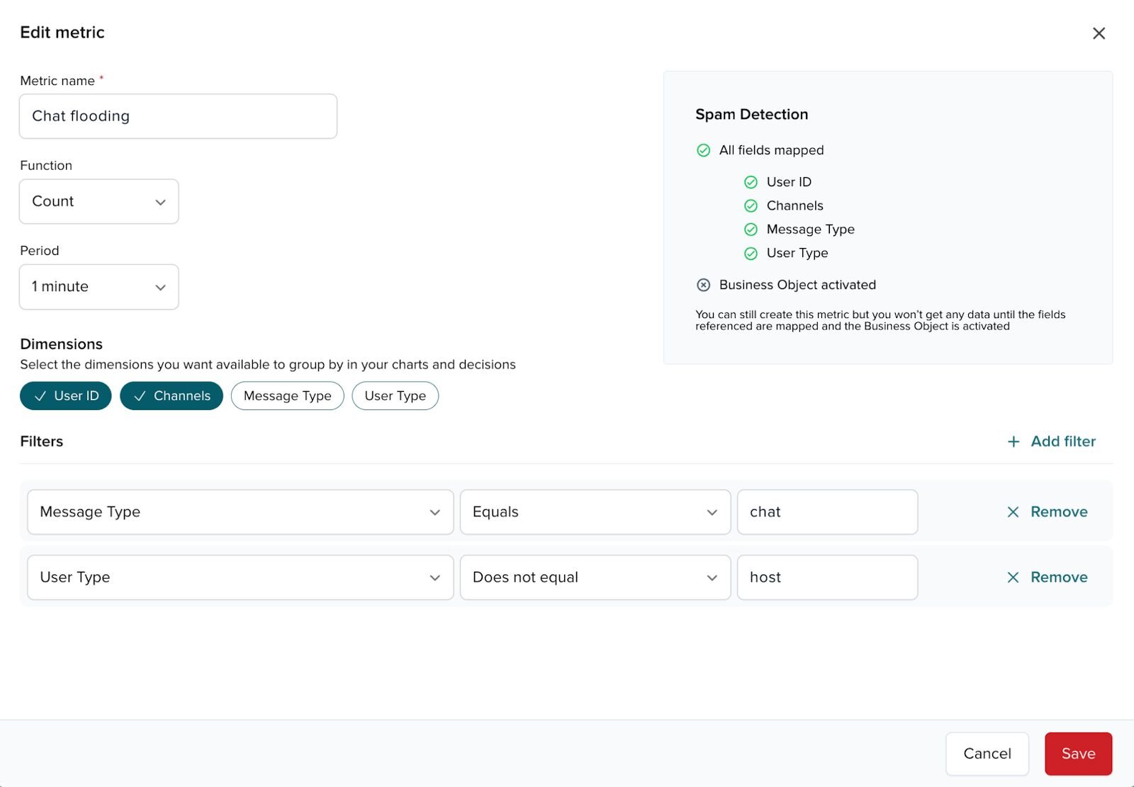 How to automatically mute or ban users with Illuminate - add channel as another condition