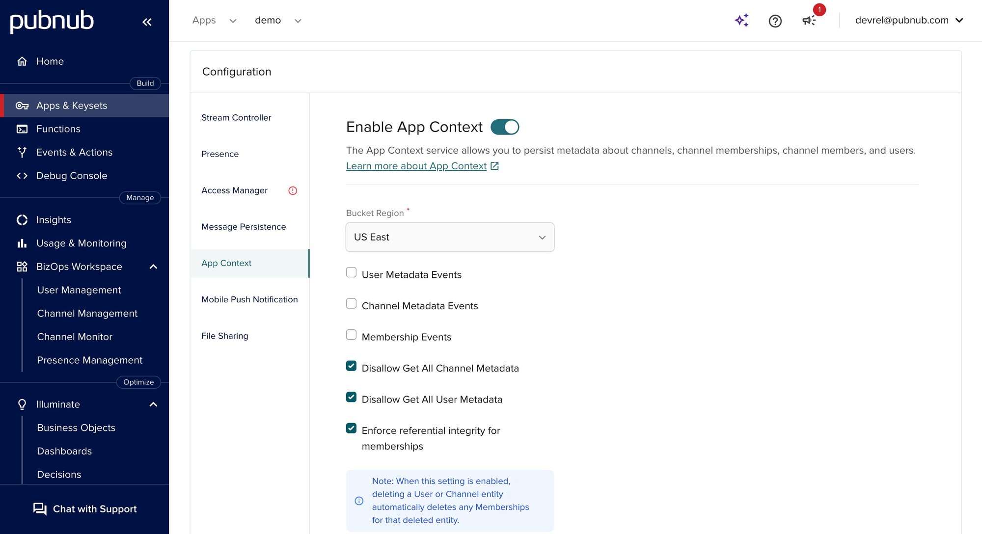 Enable App Context