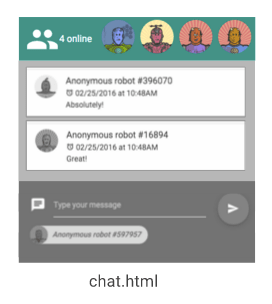 Chat view with the user roster component