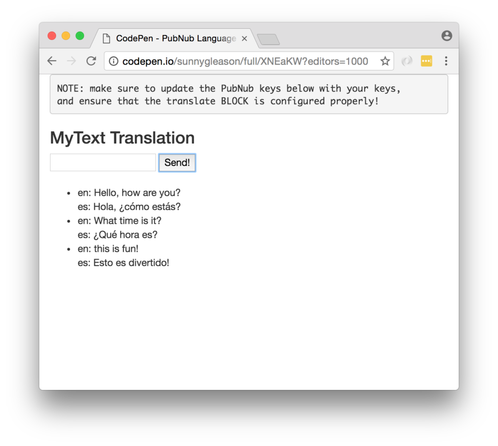 PubNub SDL Translate Overview