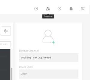 Location of the “show presence” button in the administration interface
