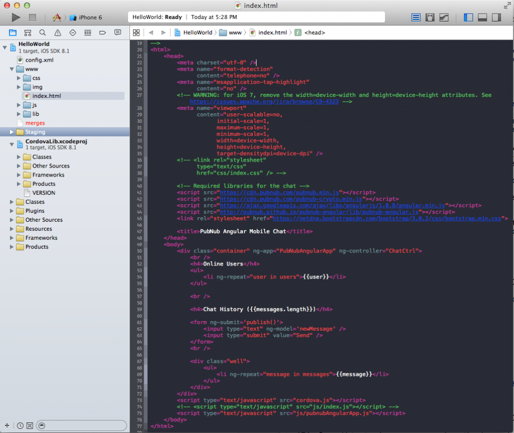 Build Mobile iOS Chat App with AngularJS & PhoneGap